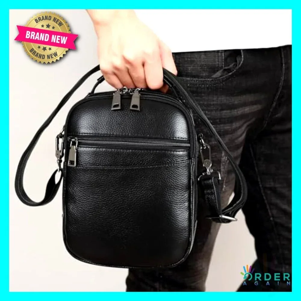 Italian Leather Crossbody Bag Tactical EDC Pouch Multi-Pocket Utility Belt